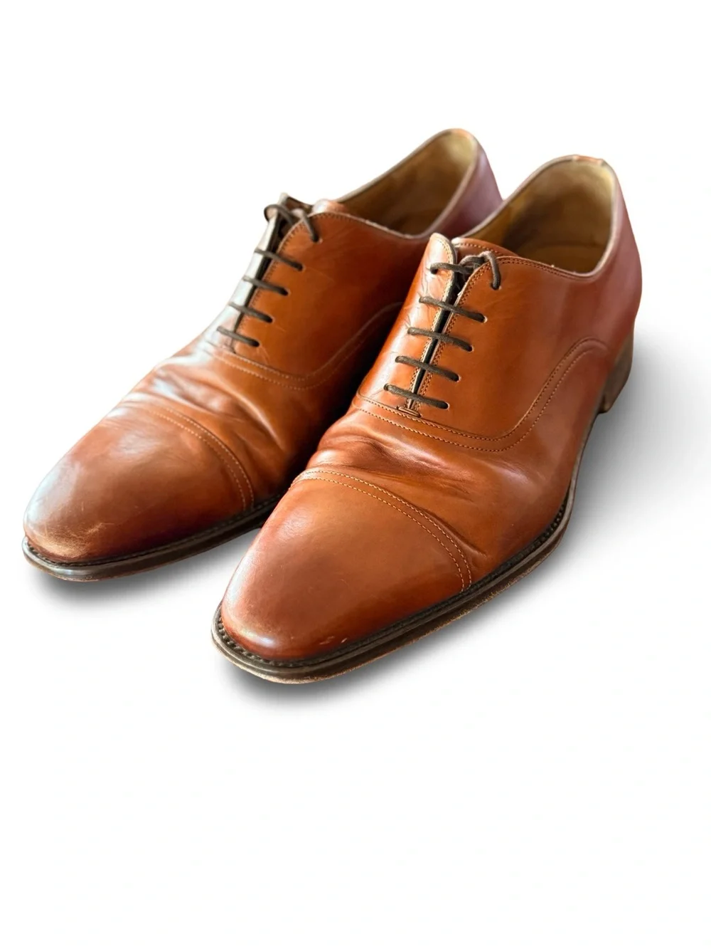 Men's Classic Tan Leather Oxford Dress Shoes